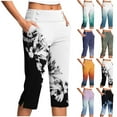 thumbnail image 1 of QATAINLAV Capri Pants for Women Fashion Gradient Color Work Dress Pant Stretchy High Waisted Yoga Workout Cropped Sweatpants with Pockets Multicolor XXXXL Mothers Day Gifts, 1 of 7