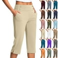 thumbnail image 1 of QATAINLAV Capri Pants for Women Stretch High Waisted Crop Office Work Pants Summer Casual Side Split Capris Slacks Yoga Dress Pant with Pockets Wine XXXXL Camisas Para Hombres, 1 of 8