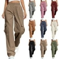 thumbnail image 1 of QATAINLAV Cargo Joggers Pants for Women High Waist Straight Leg Sweat Pants Outdoor Casual Hiking Trousers with Multi Pockets Army Green M Mothers Day Gifts, 1 of 8