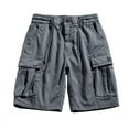 thumbnail image 1 of QATAINLAV Cargo Shorts for Men Summer Casual Relaxed Fit Workout Shorts Drawstring Button Zipper Waist Work Shorts Basic Solid Color Hiking Shorts with Multi-Pockets Ofertas Flash Gray S, 1 of 4