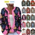 thumbnail image 1 of QATAINLAV Christmas Cardigan for Women Xmas Funny Print Open Front Knitted Sweaters Lightweight Long Sleeve Button Down Outerwear Jacket, Multicolor, XXL, 1 of 4