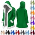 thumbnail image 1 of QATAINLAV Christmas Jacket for Men Warm Lined Winter Fleece Hooded Cardigan Funny Santa Claus Coat, Purple, XXL, 1 of 9