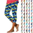 thumbnail image 1 of QATAINLAV Mother's Day Gifts! Womens Capri Pants Summer Fashion Hawaiian Tropical Print Yoga Capris Casual Knee Length Tight Cropped Leggings Multicolor L, 1 of 6