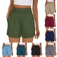 thumbnail image 1 of QATAINLAV Cotton Linen Shorts for Women Casual Summer High Waisted Wide Leg Bermuda Shorts Summer Beach Vacation Shorts with Pockets Dark Blue XXL, 1 of 7
