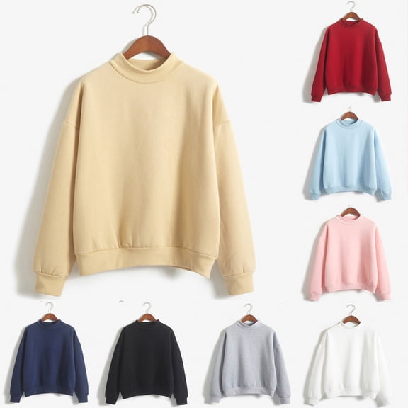 QATAINLAV Crewneck Sweatshirts Women 2026 Fall Fashion Long Sleeve Shirts Solid Casual Loose Going Out Tops Gray XXL