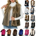 thumbnail image 1 of QATAINLAV Womens Faux Fur Vest Winter Warm Short Coat Fluffy Shaggy Sleeveless Jacket Fashion Casual Fuzzy Outerwear, White, L, 1 of 6