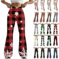 thumbnail image 1 of QATAINLAV Women's Ugly Christmas High Waist Flared Leggings Casual Tummy Control Workout Yoga Pants Milk Silk Soft Bell Bottom Trousers Multicolor M, 1 of 5