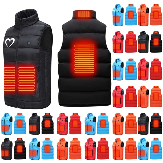 QATAINLAV Dollar SalesHeated Vest for Women and Men, Electric Heated Jacket Body Warmer Electric Heating Vest 3 Heating Levels,Battery Excluded Orange S