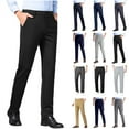 thumbnail image 1 of QATAINLAV Dress Pants for Men Casual Business Straight Leg Work Pants Solid Color Button Waist Trousers Athletic Golf Pants with Pockets Black XXL Gifts for Men, 1 of 6