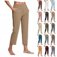 thumbnail image 1 of QATAINLAV Dress Pants for Women High Waisted Office Business Casual Slacks Straight Leg Side Slits Work Trousers with Pockets Green XXL Mother's Day Gifts, 1 of 7