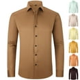 thumbnail image 1 of QATAINLAV Dress Shirts for Men Long Sleeve Button Down Shirts Solid Casual Business Outfits 2025 Wedding Party Formal Shirts Camisas Para Hombres Green XXXL, 1 of 3