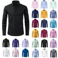 thumbnail image 1 of QATAINLAV Dress Shirts for Men Solid Long Sleeve Wrinkle-Free Formal Shirt Business Casual Muscle Fit Button Down Shirts Work Tops Wine XXL Clearance Sale, 1 of 8