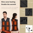 thumbnail image 1 of QATAINLAV Electric Heated Vest for Men Women Lightweight Sleeveless Zip Up V Neck Heating Waistcoat with 9 Heating Zones Outdoor Ski Outfits Black XXXL,, 1 of 10