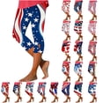 thumbnail image 1 of QATAINLAV Ladies 4th of July Capri Leggings, American Flag Patriotic Cropped Pants Summer Plus Size High Waisted Workout Yoga Legging Capris Red M, 1 of 6