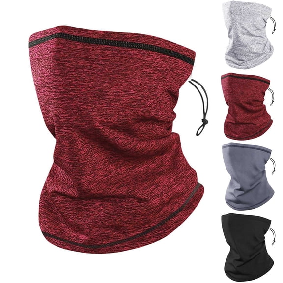 QATAINLAV Fleece Winter Neck Gaiter Windproof Bandana Adjustable Face Covering Scarf for Men and Women Black
