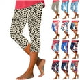 thumbnail image 1 of QATAINLAV Floral Leggings for Women High Waisted Yoga Capris Workout Athletic Running Capri Leggings Summer Casual Buttery Soft Cropped Bottom Pants Ropa de Playa Para Hombre 2024 Multicolor S, 1 of 6