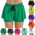 thumbnail image 1 of QATAINLAV Flowy Athletic Shorts for Women 2 in 1 Elastic Waisted Butterfly Shorts Gym Yoga Workout Tennis Skort Skirt Hot Pink XL, 1 of 8