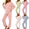 thumbnail image 1 of QATAINLAV Fluffy Pajama Set for Woman Fleece Winter Warm Loungewear Cozy Pjs 2 Piece Outfits Watermelon Red XXL, 1 of 9