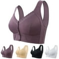 thumbnail image 1 of QATAINLAV Front Closure Bras for Older Women Plus Size No Underwire Push Up Bra Cotton Soft Comfy High Support Underwear Limited Time Sale, White, 1 of 6