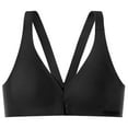 thumbnail image 1 of QATAINLAV Front Closure Bras for Women Lounge Full Coverage Bras Posture Back Unpadded Wireless Underwear Prime Sales Black M, 1 of 4