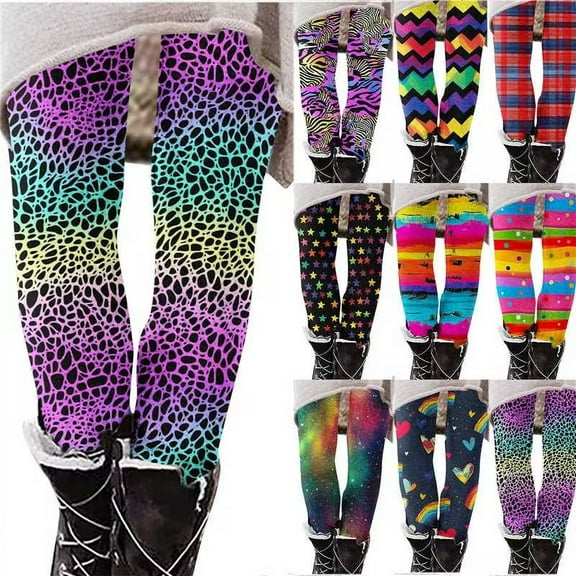 QATAINLAV Funny Zebra Striped Leggings for Women Stretchy High Waisted Tummy Control Yoga Pants Casual Full Length Tight Trousers Multicolor S 90 off Clearance Sale