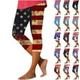 thumbnail image 1 of QATAINLAV Gifts for Mom! 4th of July Capri Leggings for Women American Flag Graphic Print Workout Yoga Capris High Waisted Tight Patriotic Cropped Pants Blue M, 1 of 6
