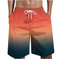 thumbnail image 1 of QATAINLAV Gradient Shorts for Men Summer Casual Drawstring Beach Shorts Four-Way Stretch Elastic Waist Workout Shorts with Pockets Graduation Gifts Orange S, 1 of 5