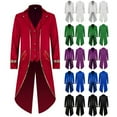 thumbnail image 1 of QATAINLAV Halloween Costumes for Men Medieval Steampunk Tailcoat Renaissance Gothic Vintage Frock Coat Elegant Wedding Party Prom Long Blazer Jacket Gifts for Moms White S, 1 of 7
