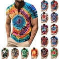 thumbnail image 1 of QATAINLAV Henley Shirts for Men Summer Fashion Graphic Tees Tops Casual Button Down V Neck Short Sleeve T-Shirts Multicolor L Camisas Para Hombres, 1 of 6