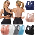 thumbnail image 1 of QATAINLAV High Impact Zip Front Sports Bra for Women Summer Racerback Wireless Post-Surgery Workout Running Bra White M, 1 of 4