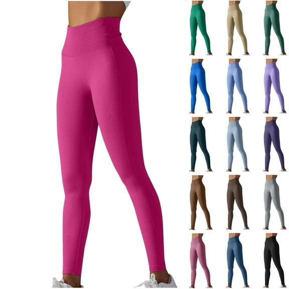 QATAINLAV High Waisted Butt Lifting Leggings for Women Gym Buttery Soft Athletic Yoga Pants Tummy Control Workout Tight Legging Trousers Blue M Ofertas en Walmart