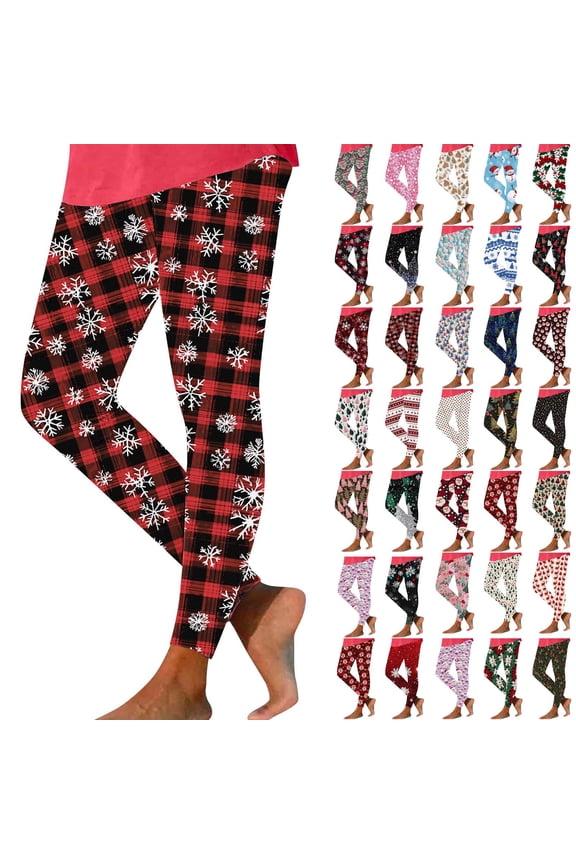 High Waisted Yoga Leggings for Women Christmas Gifts Casual Tummy Control Workout Pants Ugly Xmas Graphic Holiday Tights, Yellow, M