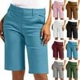 thumbnail image 1 of QATAINLAV Hiking Chino Shorts for Women Comfy Casual Slim Fit Pull On Knee Length Shorts 2025 Summer Bermuda Shorts with Pockets Gray S Mothers Day Gifts, 1 of 8