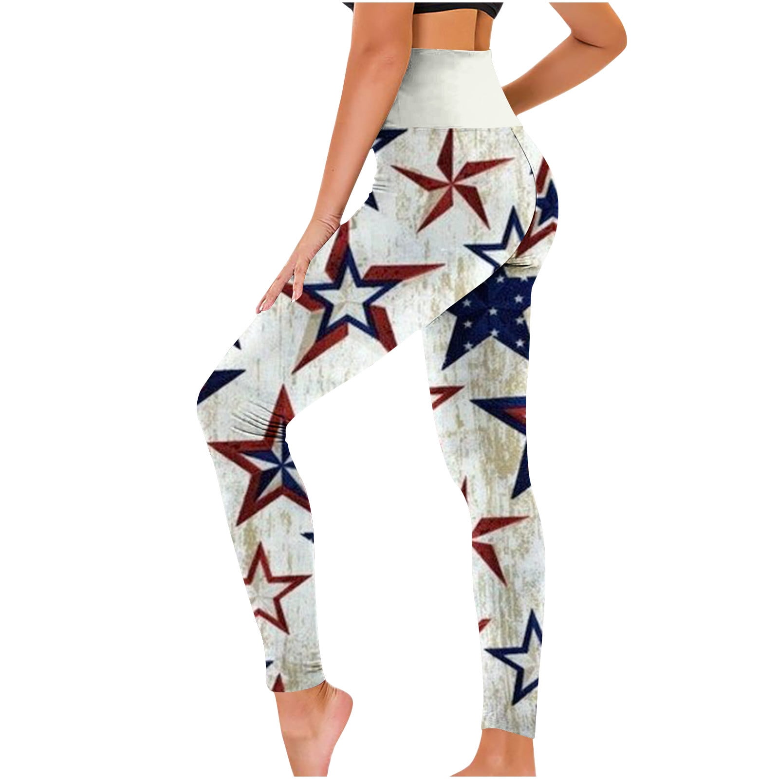 QATAINLAV Independence Day Leggings for Women, Butt Lifting Workout Leggings for Women Tummy