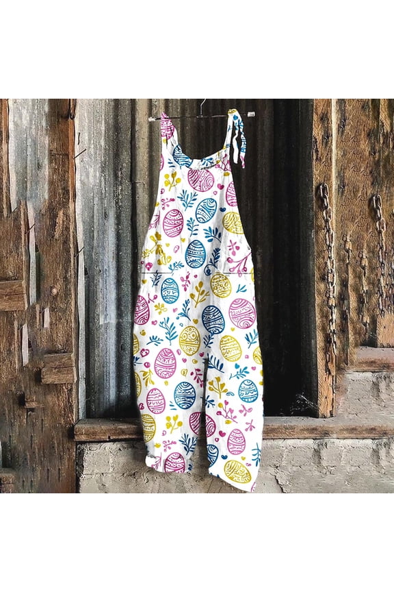 Summer Rompers for Women Sleeveless Adjustable Strap Onesies Shorts Cotton Casual Wide Jumpsuits with Pockets Multicolor M