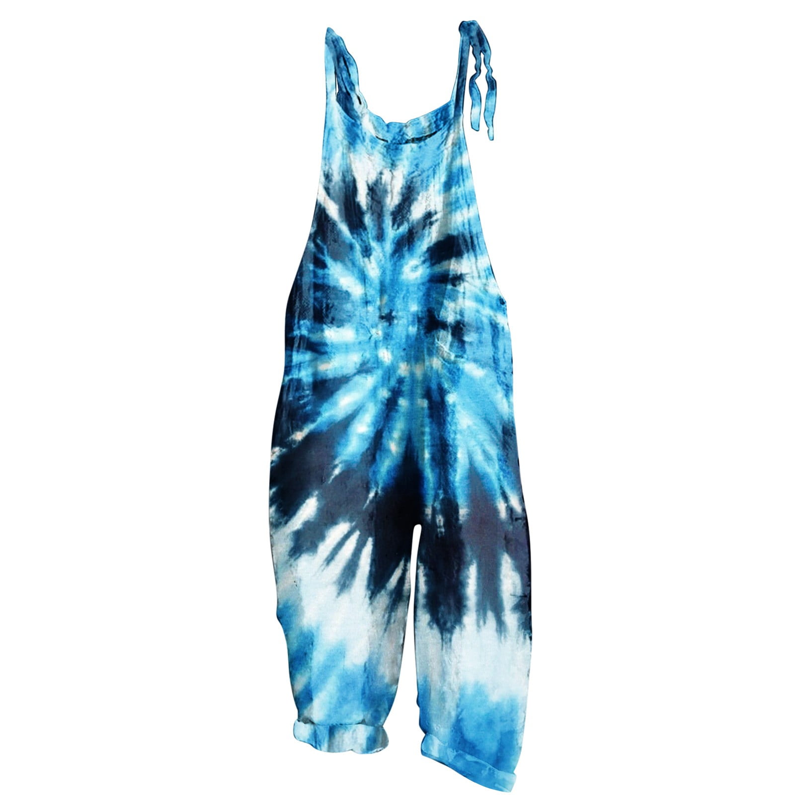 QATAINLAV Jumpsuits for Women Tie Dye Print Wide Leg Rompers Loose ...