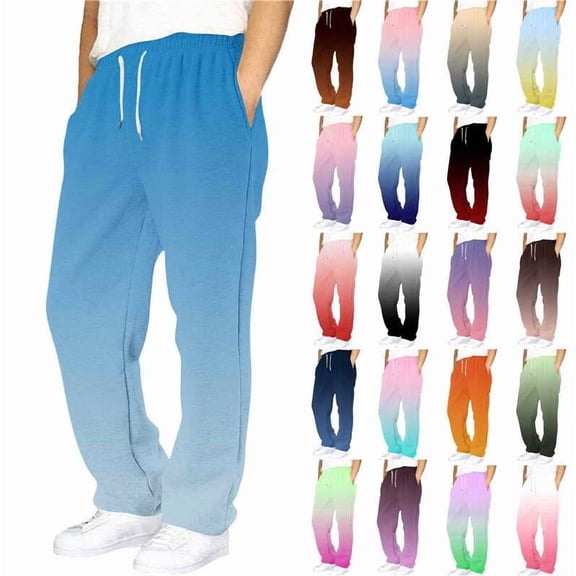 QATAINLAV Kids Fleece Lined Sweatpants Cute Gradient Color Track Pants Casual Drawstring Elastic Waist Trousers with Pockets Purple