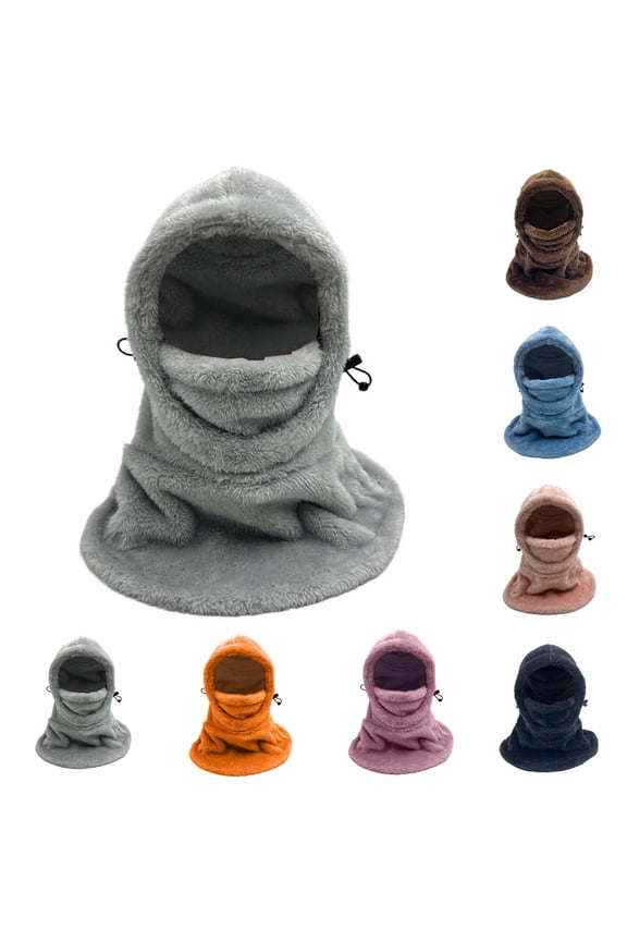 Kids Ski Mask Balaclava for Boys Girls Winter Warm Fleece Face Mask Hat Toddler Snow Sherpa Hood Neck Scarf, Blue, 5-12Years
