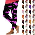 thumbnail image 1 of QATAINLAV Ladies Halloween Leggings Stretchy Soft Workout Sports Yoga Pants Novelty Graphic Print Legging Trousers, Orange, XXL, Mothers Day Gifts, 1 of 7