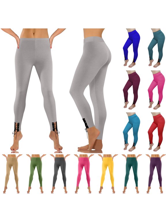 Ladies Seamless Leggings with Gothic Drawstring Tummy Control Elastic Waist Workout Yoga Pants Slim Fit Running Leggings Navy XS