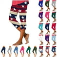 thumbnail image 1 of QATAINLAV Ladies Summer Capri Leggings 4th of July Patriotic Cropped Pants American Flag Print High Waisted Tight Yoga Workout Legging Capris Navy S Camisas Para Hombres, 1 of 6
