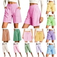 thumbnail image 1 of QATAINLAV Laides Boxer Shorts Summer Gingham Striped Drawstring Shorts Cute Plaid Lounge Pajamas Bottoms with Pockets Pink M, 1 of 8
