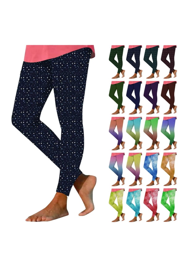 Leggings for Women Casual High Waisted Full Length Yoga Pants 2025 Fashion Gradient Print Workout Leggings Compression Tummy Control Tights Mother's Day Gifts Yellow XL