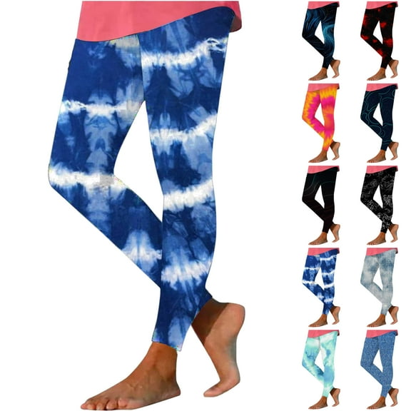 QATAINLAV Leggings for Women Fashion Digital Print Seamless Workout Yoga Pants Casual Full Length High Waisted Tummy Control Tight Leggings Red XXL Back to School Sales