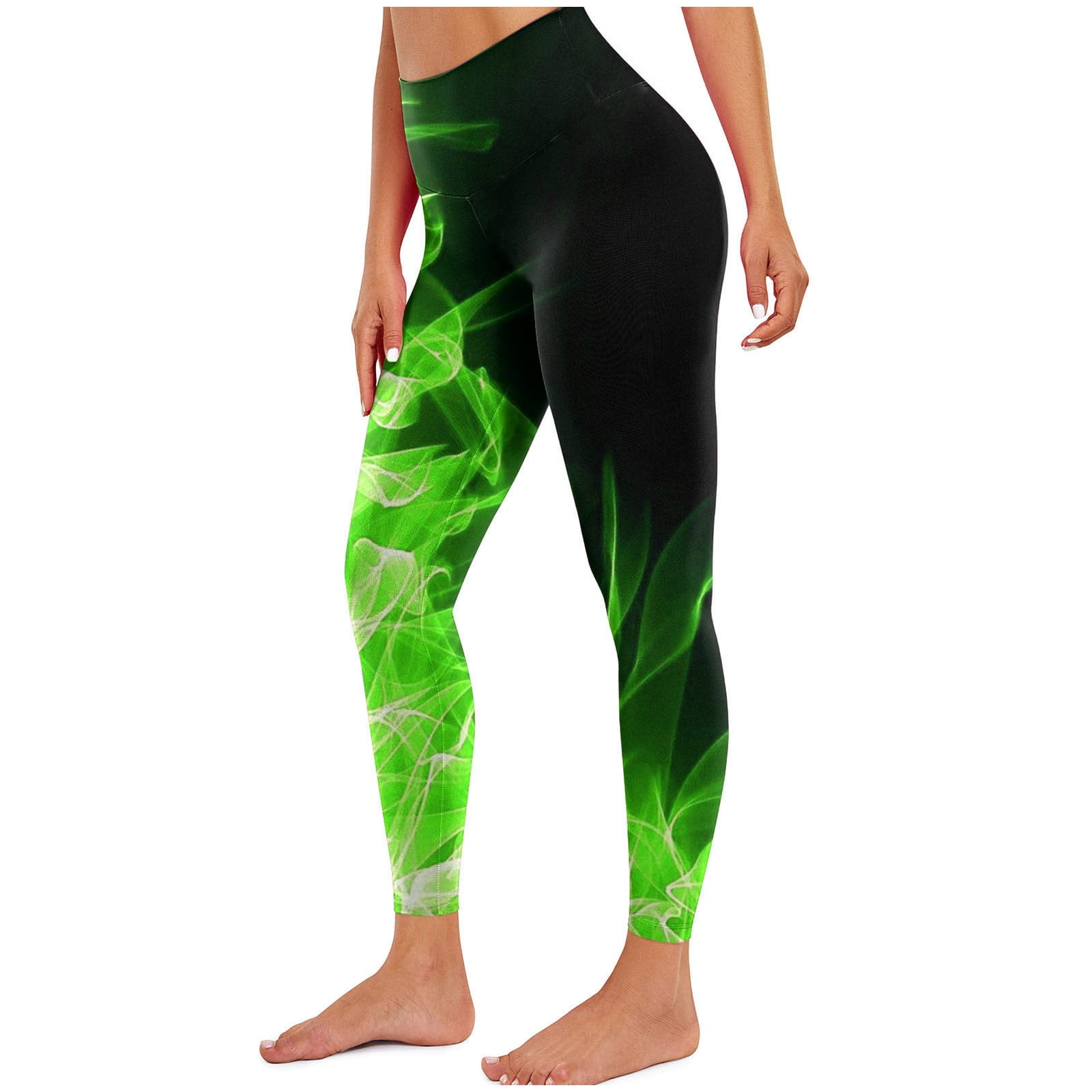 QATAINLAV Leggings for Women, Flame Print Workout Leggings Women Butt Lifting High Waisted ...