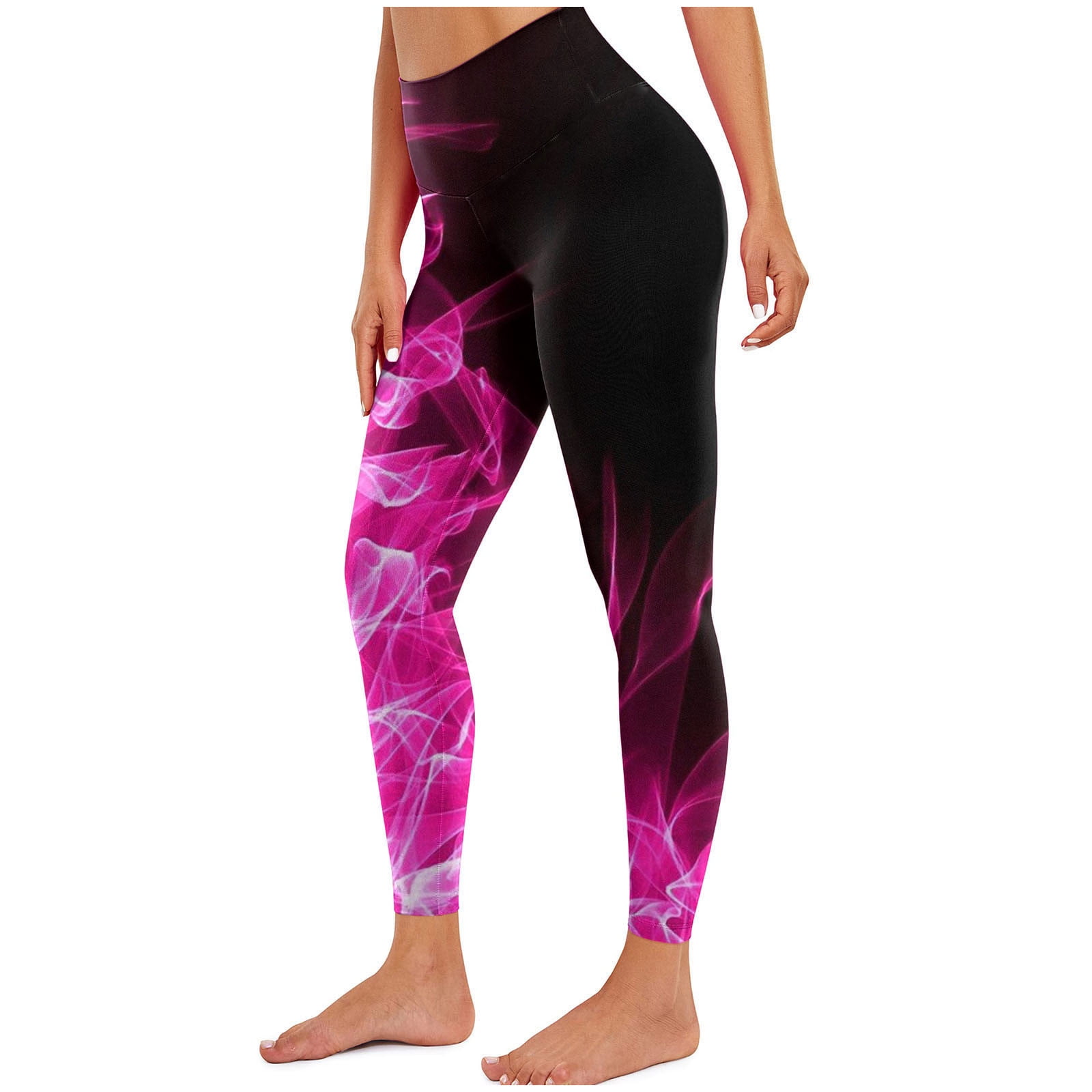 QATAINLAV Leggings for Women Flame Print High Waisted Workout Leggings for Women Seamless Butt Lifting Legging 2024 Tummy Control Soft Yoga Pants