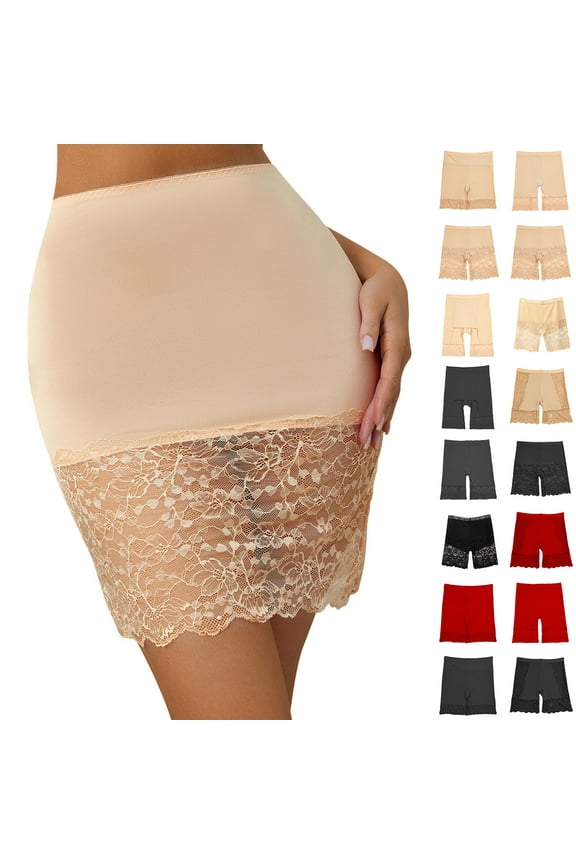 Lightning Sales Today! Panties for Women Body Shaper Butt Lifting Shapewear Solid Lace Tummy Control Booty Shorts Under Dresses Black L
