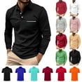 thumbnail image 1 of QATAINLAV Limited Time Deal Long Sleeve Shirts for Men Casual Lapel Polos Shirt Solid Color Cotton Tees Tops Classic Button Collared Golf Shirt Green XL, 1 of 6