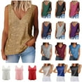 thumbnail image 1 of QATAINLAV Sequin Tops for Women Night Party V Neck Short Sleeve Sparkly Shirts Glitter Holiday Outfits Spring Fashion Clothes, Light Blue, XXXL, 1 of 9