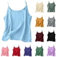 thumbnail image 1 of QATAINLAV Linen Tank Tops for Women Spaghetti Strap Loose Fit Camisole 2025 Summer Casual Sleeveless Shirts Beach Tanks Pink M, 1 of 7